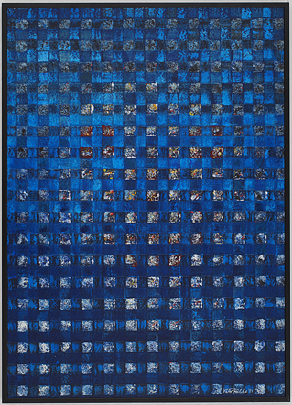 Malerei Gemälde Acryl NEON BLAU Viktor Hälke 1984