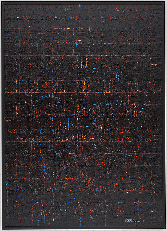 Malerei Gemälde Acryl RASPEL SCHWARZ Viktor Hälke 1984