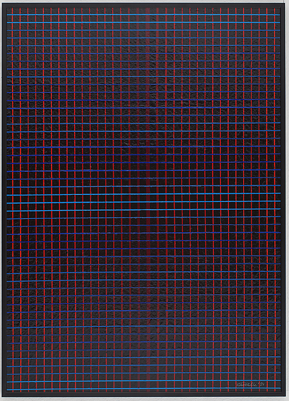 Malerei Gemälde Acryl VIOLETTES GITTER Viktor Hälke 1985