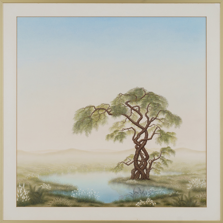 Susanne Hälke Grafik Landschaftsgemälde Schlangenbaum