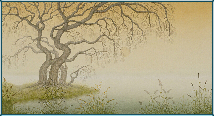 Wasserlandschaft mit Sumpf-Weide